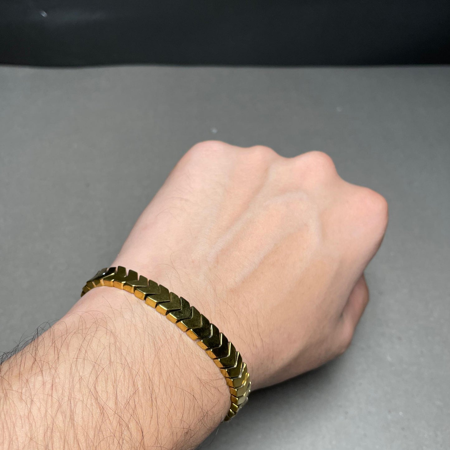 Duo Chevron Bracelet Set – Silver & Golden Colour