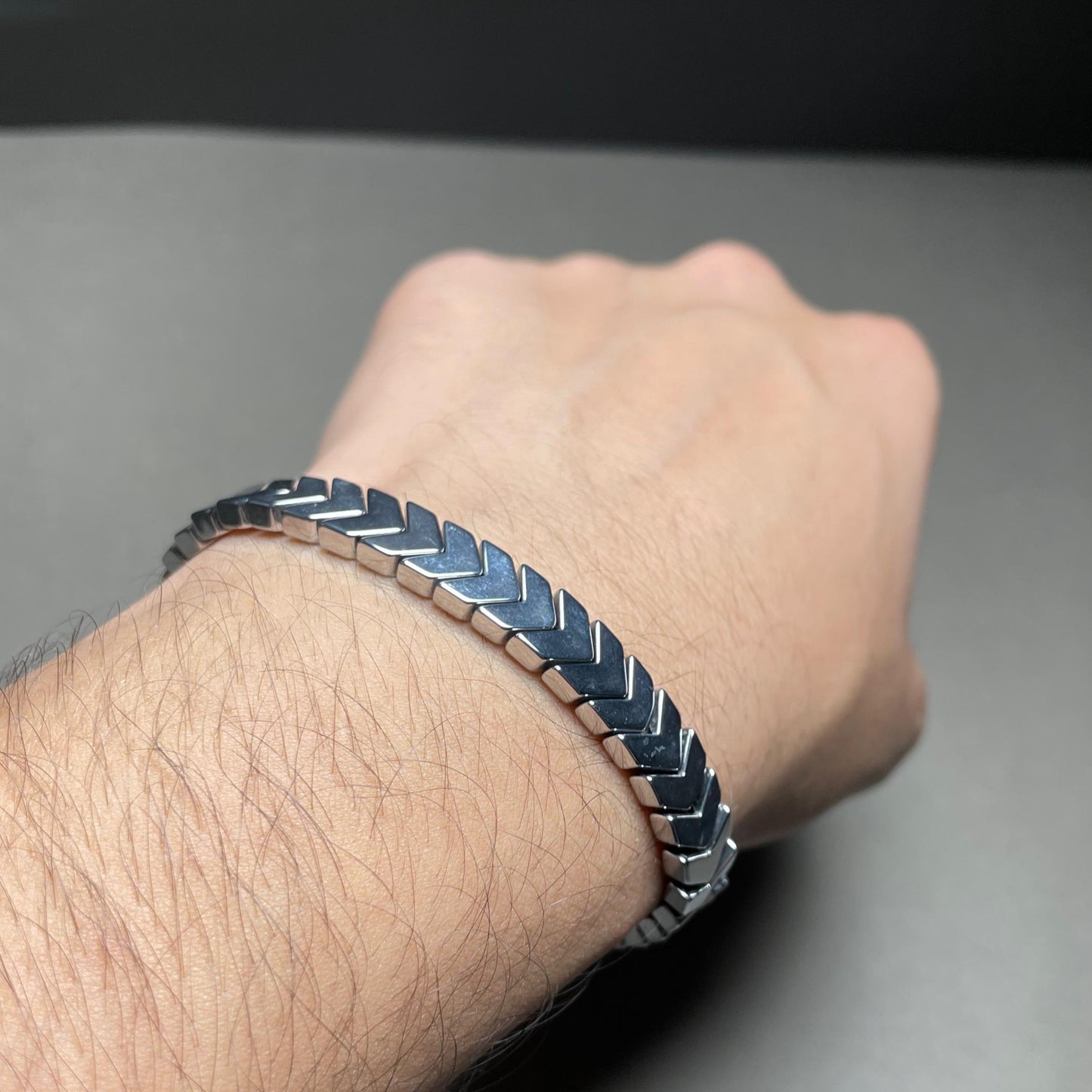 Duo Chevron Bracelet Set – Silver & Golden Colour